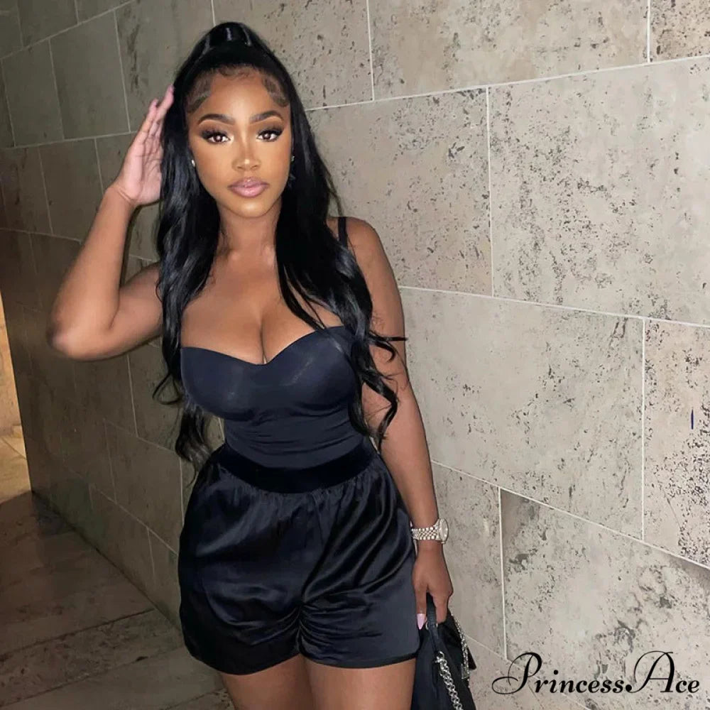 Sexy Satin Elastic High Waisted Shorts