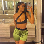 Sexy Satin Elastic High Waisted Shorts