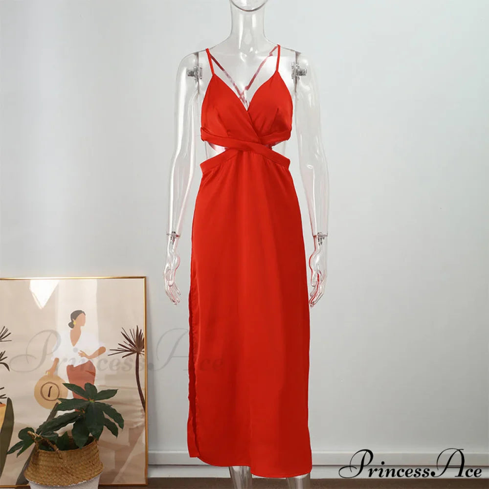 Sexy Satin Tube Top Midi Skirts