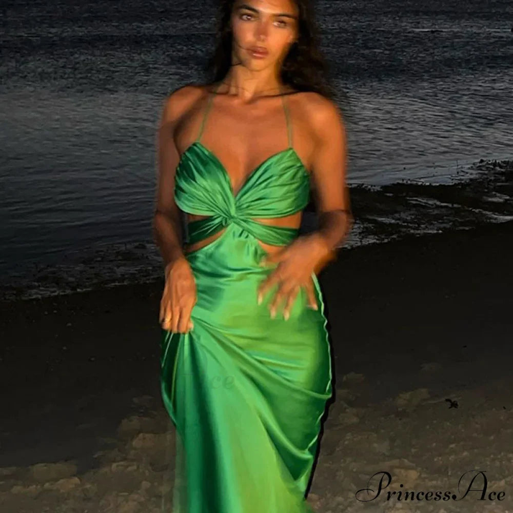 Sexy Satin Tube Top Midi Skirts