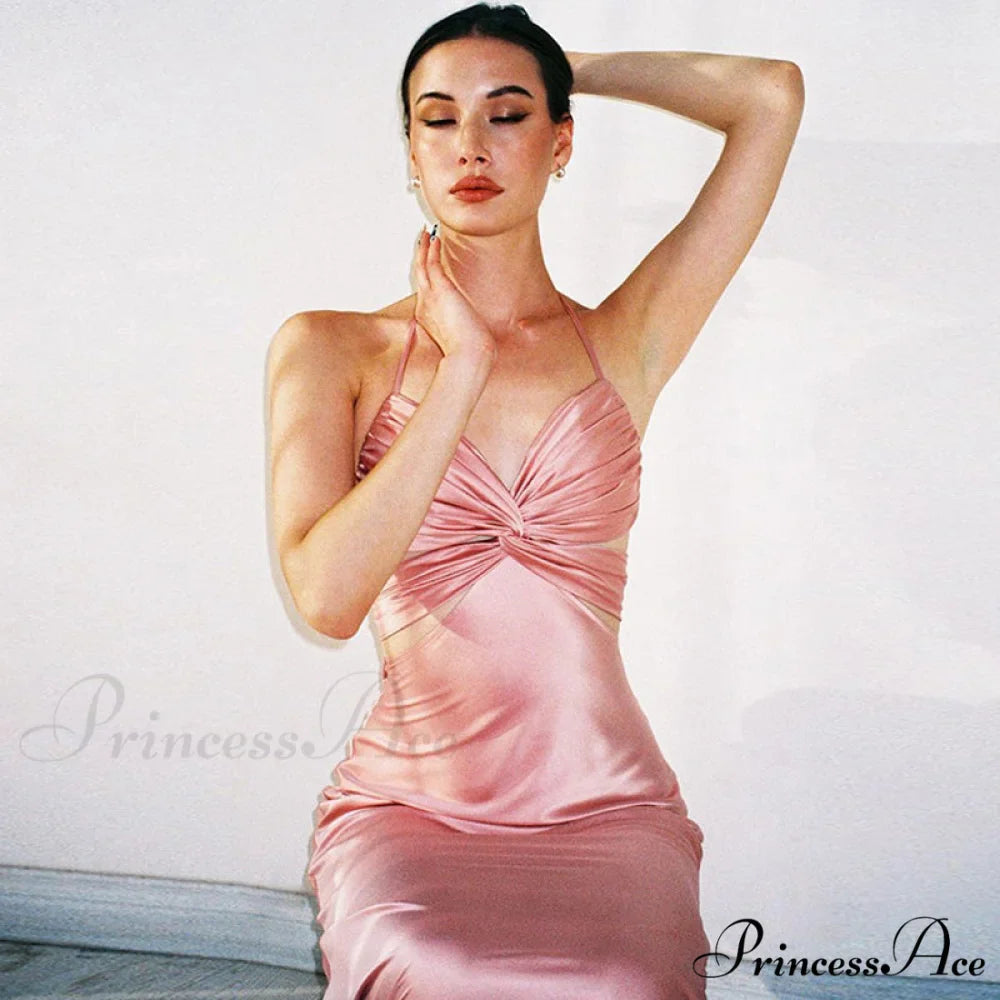 Sexy Satin Tube Top Midi Skirts