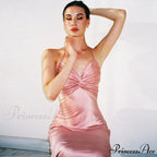 Sexy Satin Tube Top Midi Skirts