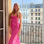 Sexy Satin Tube Top Midi Skirts