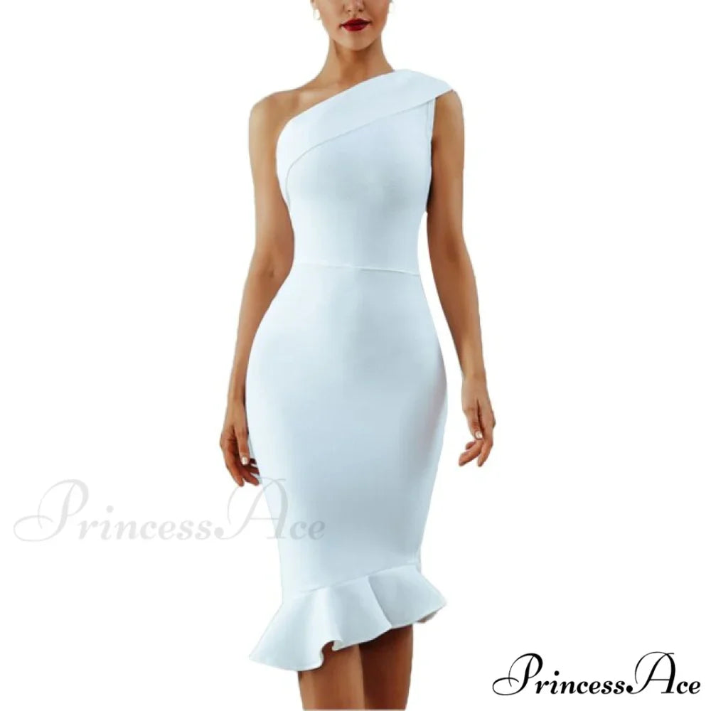 Sexy Shiny Glitter Off Shoulder Ruffles Slit Midi Dress