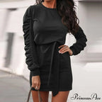 Sexy Slim High Waist Lace Up Mini Dress