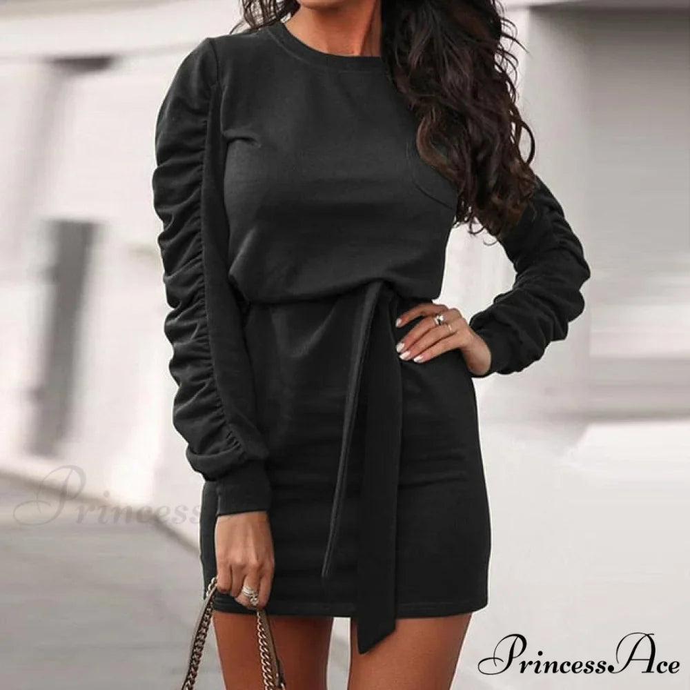 Sexy Slim High Waist Lace Up Mini Dress