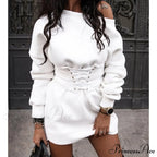 Sexy Slim High Waist Lace Up Mini Dress