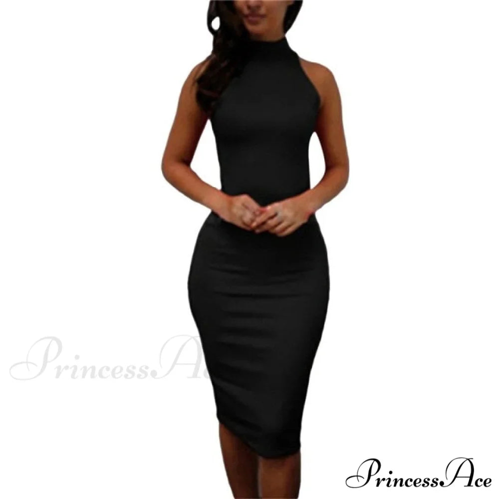 Sexy Slim Party Short Sleeve O-neck Midi Dress