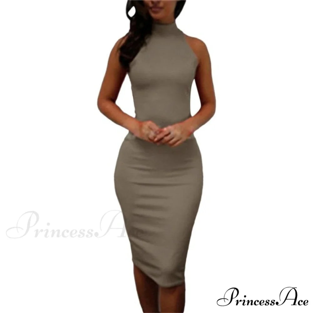 Sexy Slim Party Short Sleeve O-neck Midi Dress
