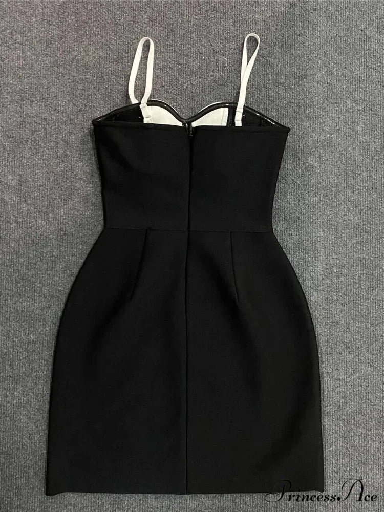 Sexy Spaghetti Strap 3D Flower Bandage Sleeveless Floral A-Line Christmas Party Dress