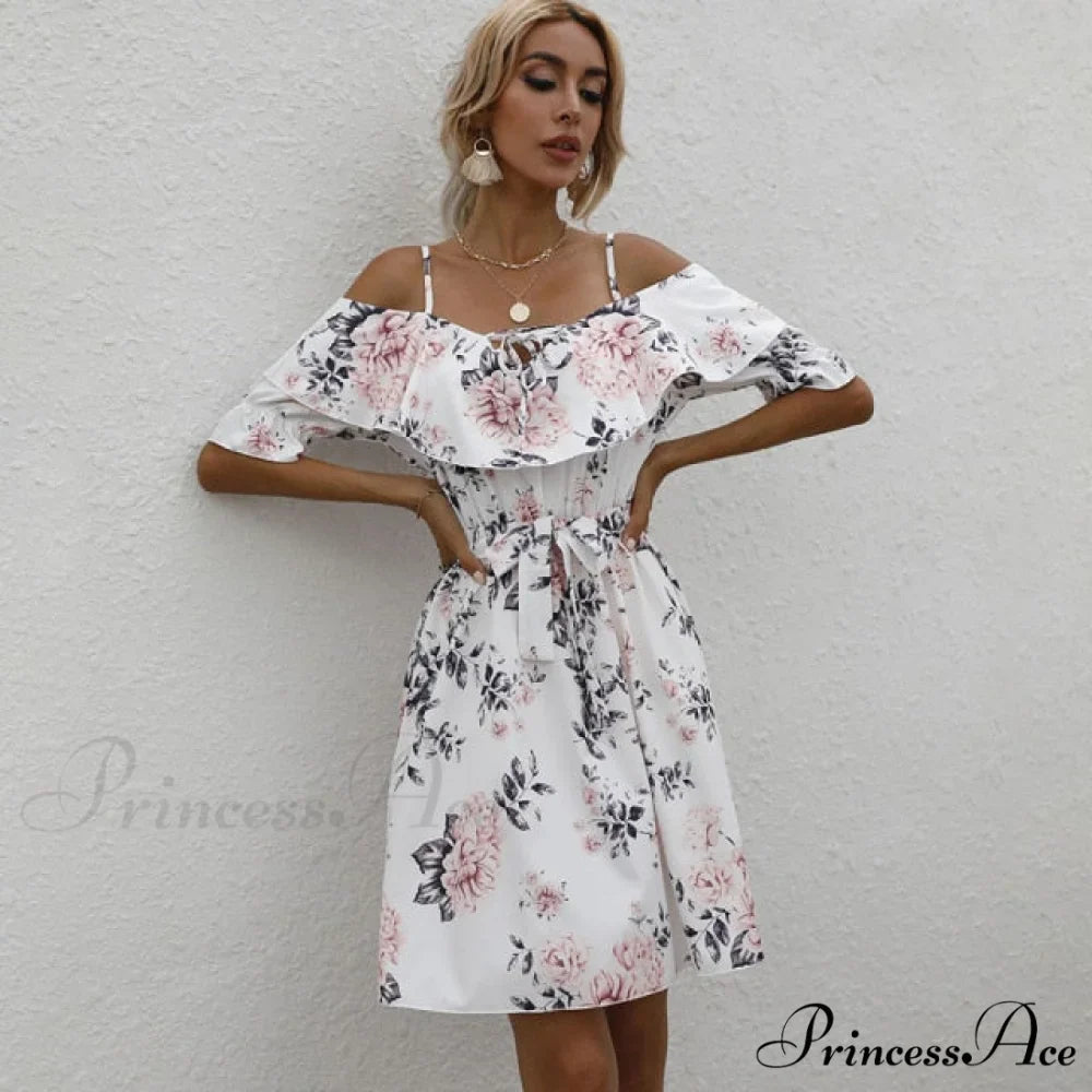 Sexy Spaghetti Strap Floral Print Mini Dress