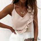 Sexy V Neck Ruffle Blouses
