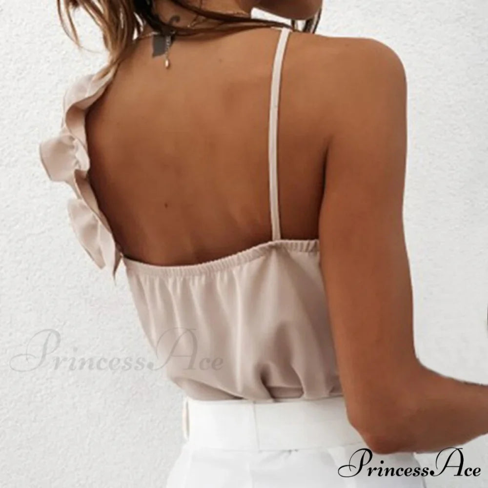Sexy V Neck Ruffle Blouses