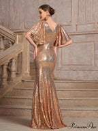 Sexy V-neck Sequins Mermaid Party Dress