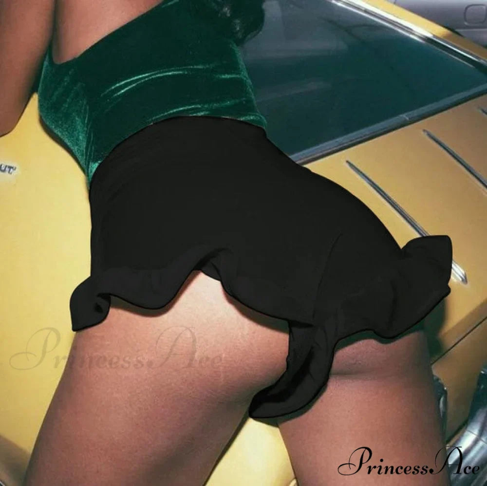 Sexy Velvet Elastic High Waist Vintage Mini Hot Short