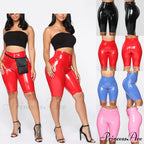 Sexy Wet Look PU Leather Shorts