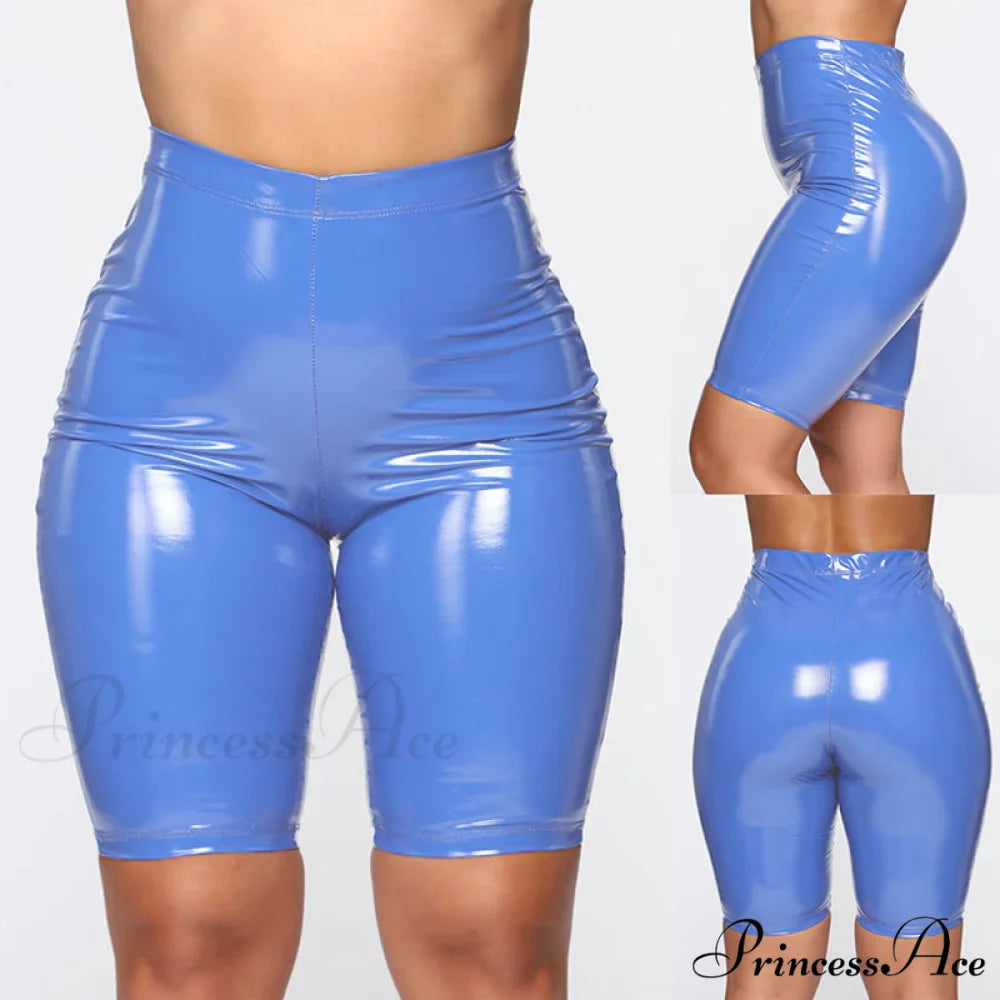 Sexy Wet Look PU Leather Shorts