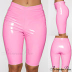 Sexy Wet Look PU Leather Shorts