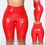 Sexy Wet Look PU Leather Shorts