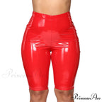Sexy Wet Look PU Leather Shorts