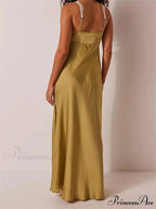 Sexy Women Side High Split Sleeveless Deep V-neck Backless Summer Lace Trim Cocktail Party Vestidos