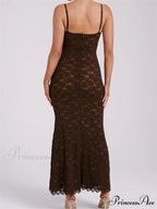 Sexy Women Summer Sleeveless Strap Backless V Neck Lace Floral Evening Party Female Vestidos