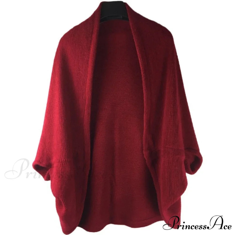 Shawl Bat Sleeve Loose Knitted Sweater Cardigans