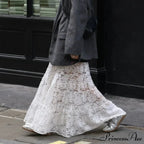 Sheer A-Line Antique Floral Transparent Skirt