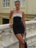 Sheer Bandeau Transparent Mini Dress