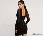 Sheer Bet Stylish Mesh Paneled Dress