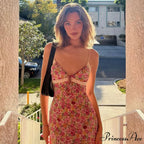 Sheer Blossom Lace Strap Bohemian Dress