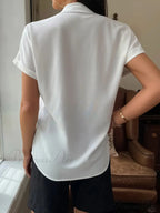 Sheer Short-Sleeved Informal Blouse