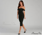 Sheila Crepe Corset Charming Midi Formal Dress