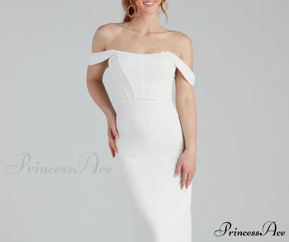 Sheila Crepe Corset Charming Midi Formal Dress