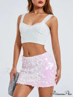 Shimmer Sequin Sparkle Mini Skirt
