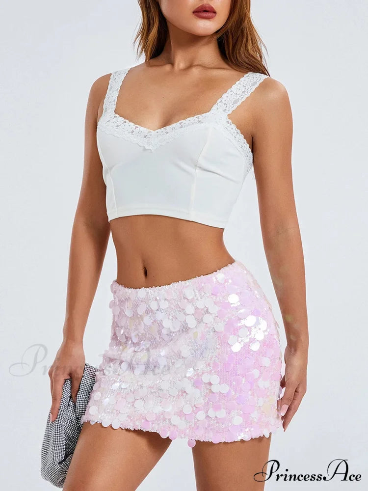 Shimmer Sequin Sparkle Mini Skirt