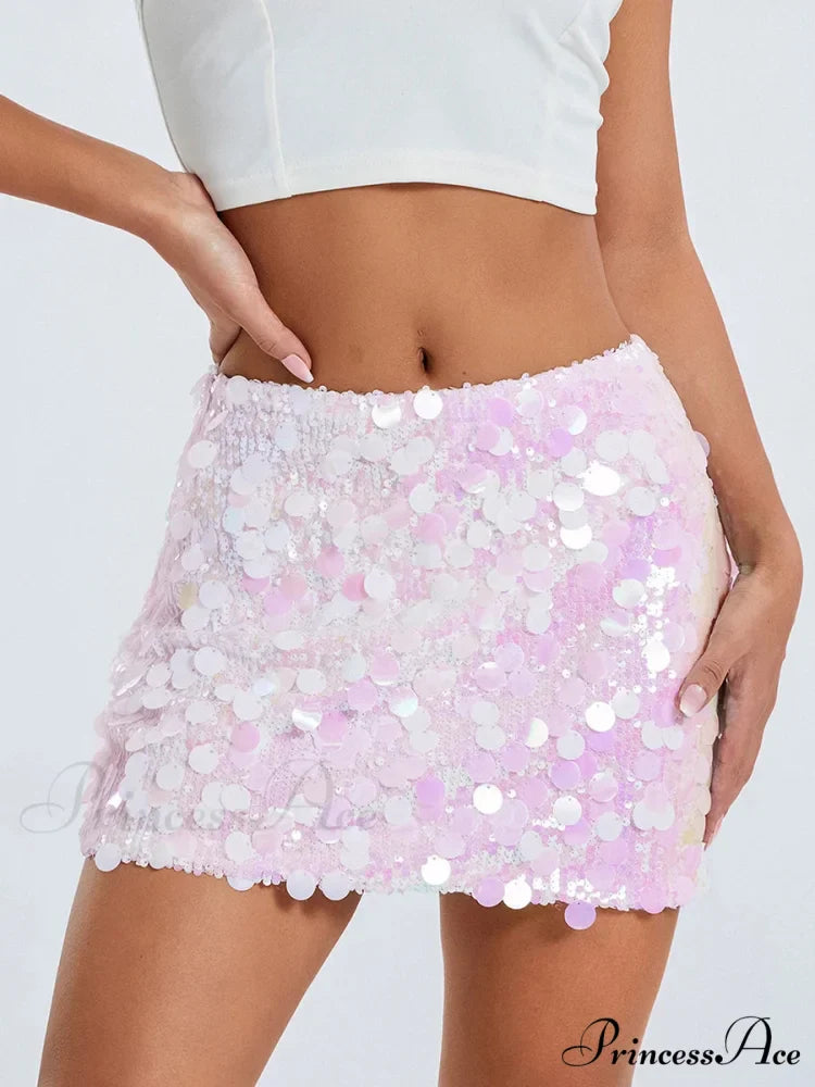 Shimmer Sequin Sparkle Mini Skirt