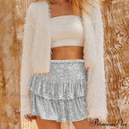 Shimmering Glitter Layered Skirt