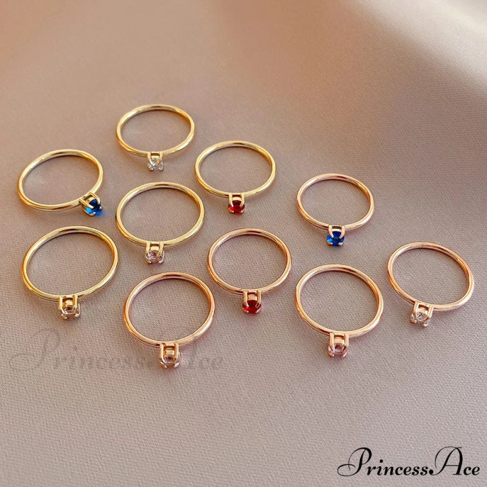 Shining Colorful Zircon Custom Closed Rings