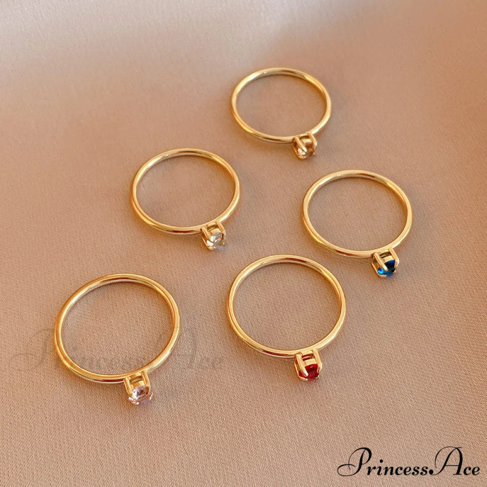 Shining Colorful Zircon Custom Closed Rings