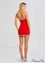 Shining Diamonds Red Strap Party Dress