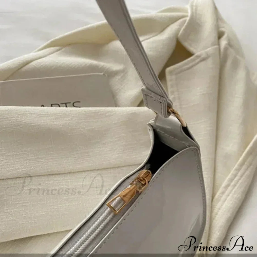 Shiny Leather Designer Shoulder Purse