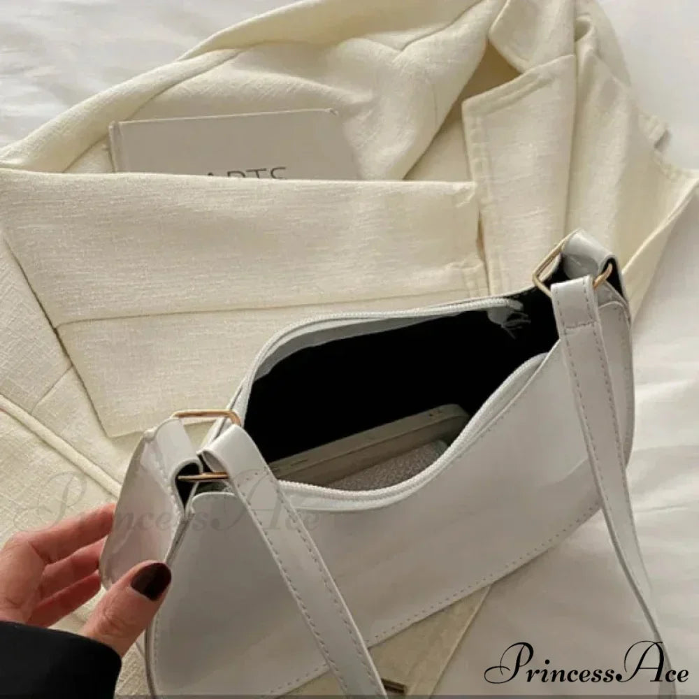 Shiny Leather Designer Shoulder Purse