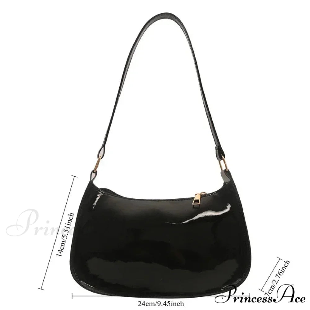 Shiny Leather Designer Shoulder Purse