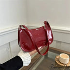 Shiny Leather Designer Shoulder Purse