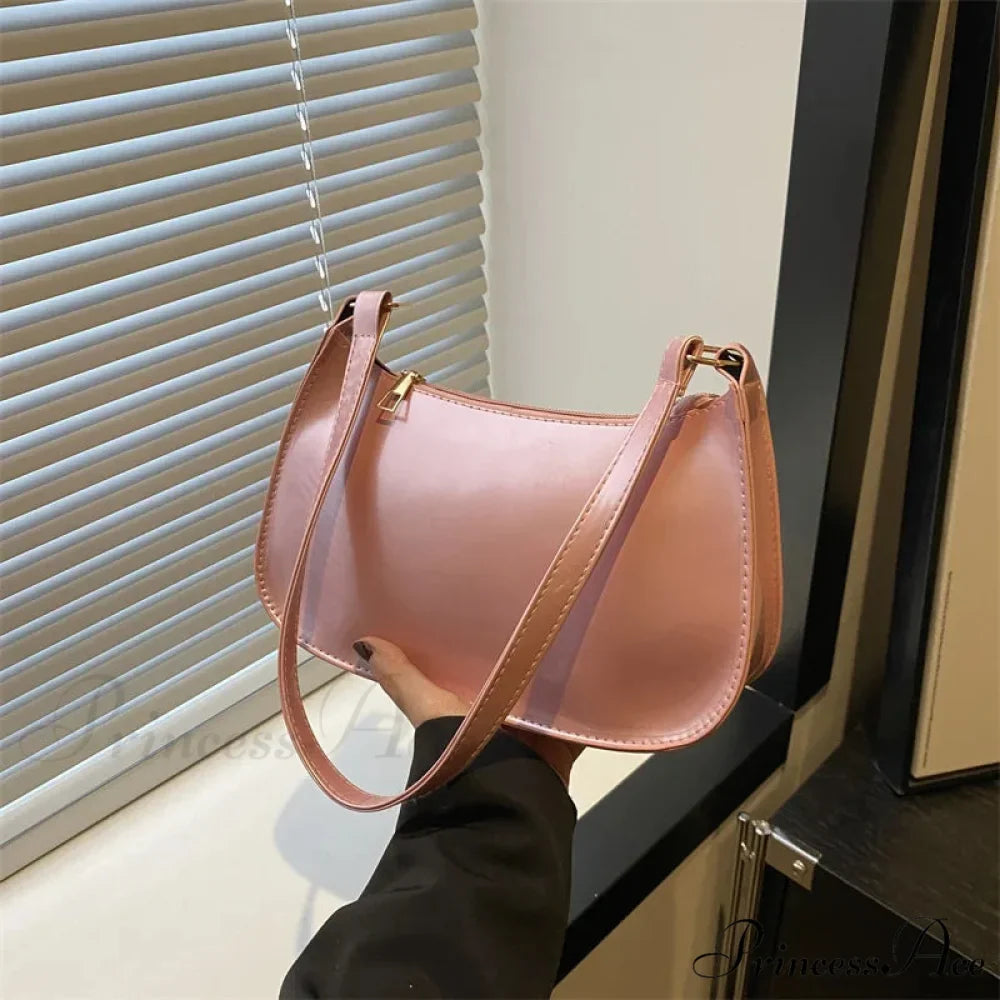 Shiny Leather Flexible Style Shoulder Bag
