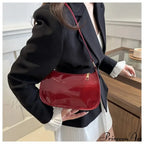 Shiny Leather Flexible Style Shoulder Bag
