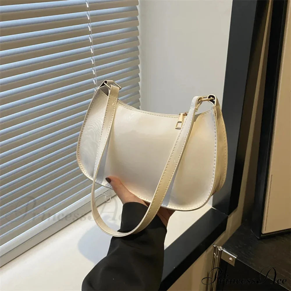 Shiny Leather Flexible Style Shoulder Bag