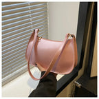 Shiny Leather Flexible Style Shoulder Bag