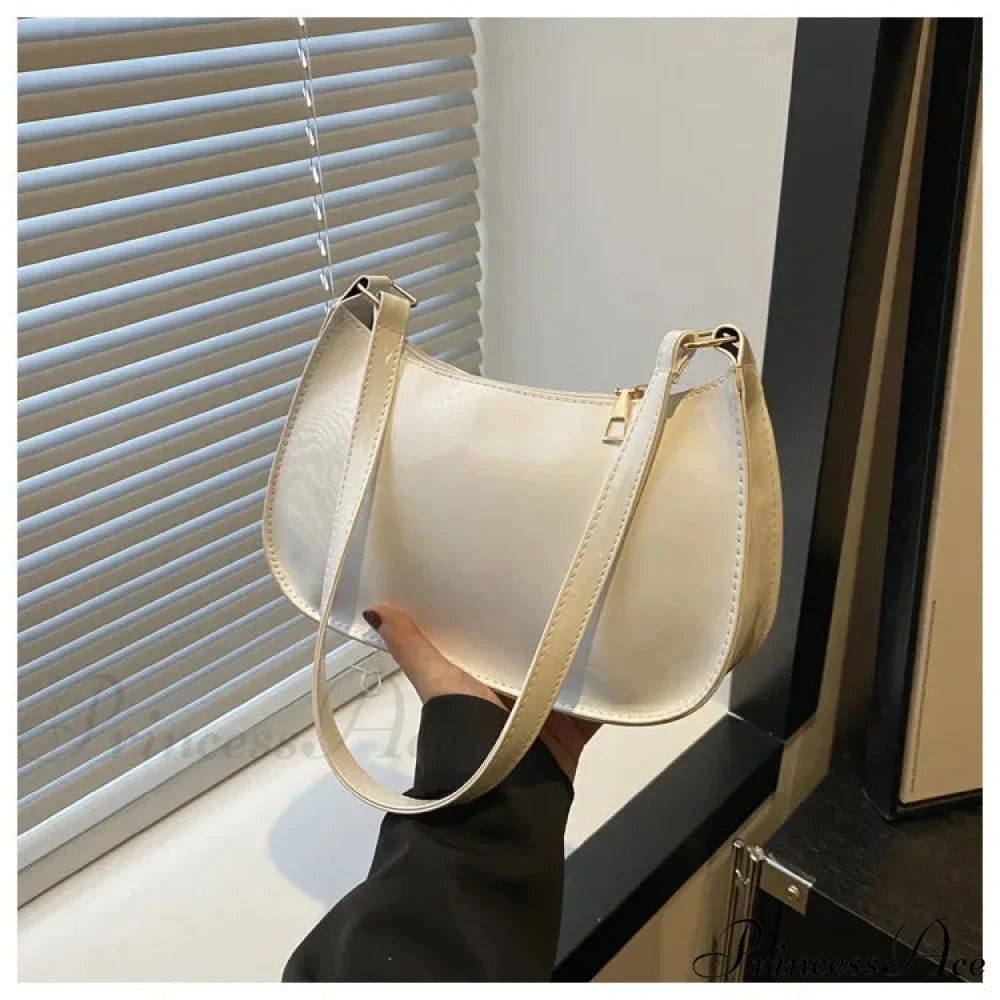 Shiny Leather Flexible Style Shoulder Bag